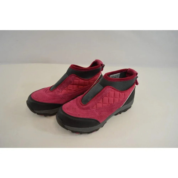 Lands End Winter Trekker Snow Winter Hiking Boots Pull Up Shoes Berry Womens 8.5 - Picture 2 of 6